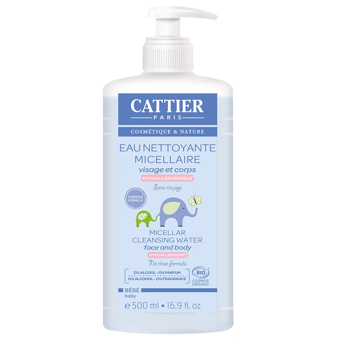 Baby Micellar Water 2x500ml Bebe Cheveux et Corps Cattier