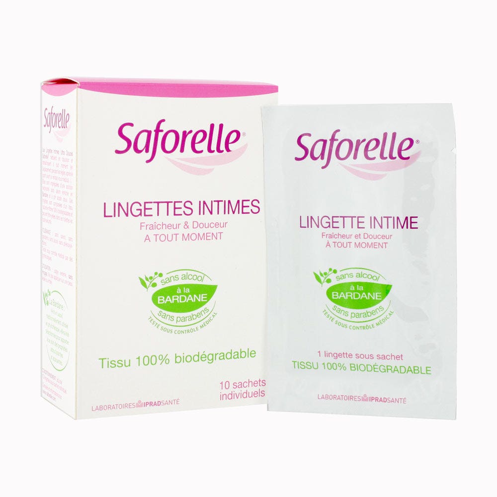 Saforelle Lingettes Intimes 10 Sachets Individuels