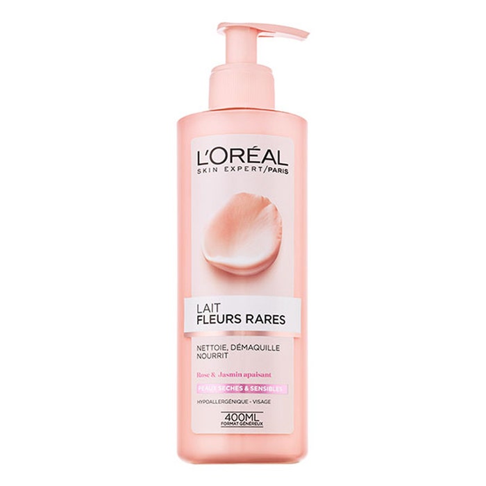 L'orealcleansing Milk With Rose And Jasmine Dry And Sensitive Skins 400ml L'Oréal Paris