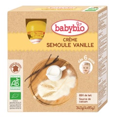 Babybio Gourd Dessert Lacte Cream Semolina Vanilla Bioes Des 6 Mois from 6 Months 4x85g
