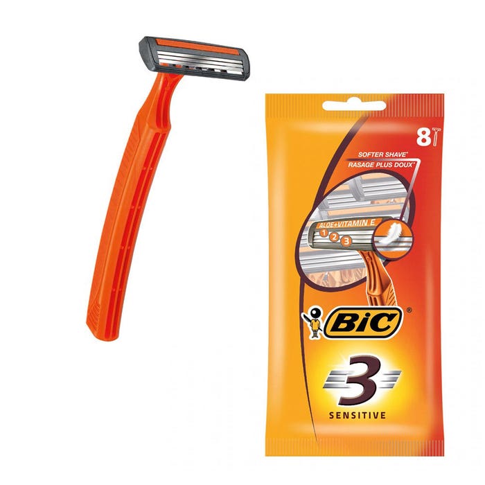 Bic Bic 3 Sensitive 3 Blade Disposable Razors X8