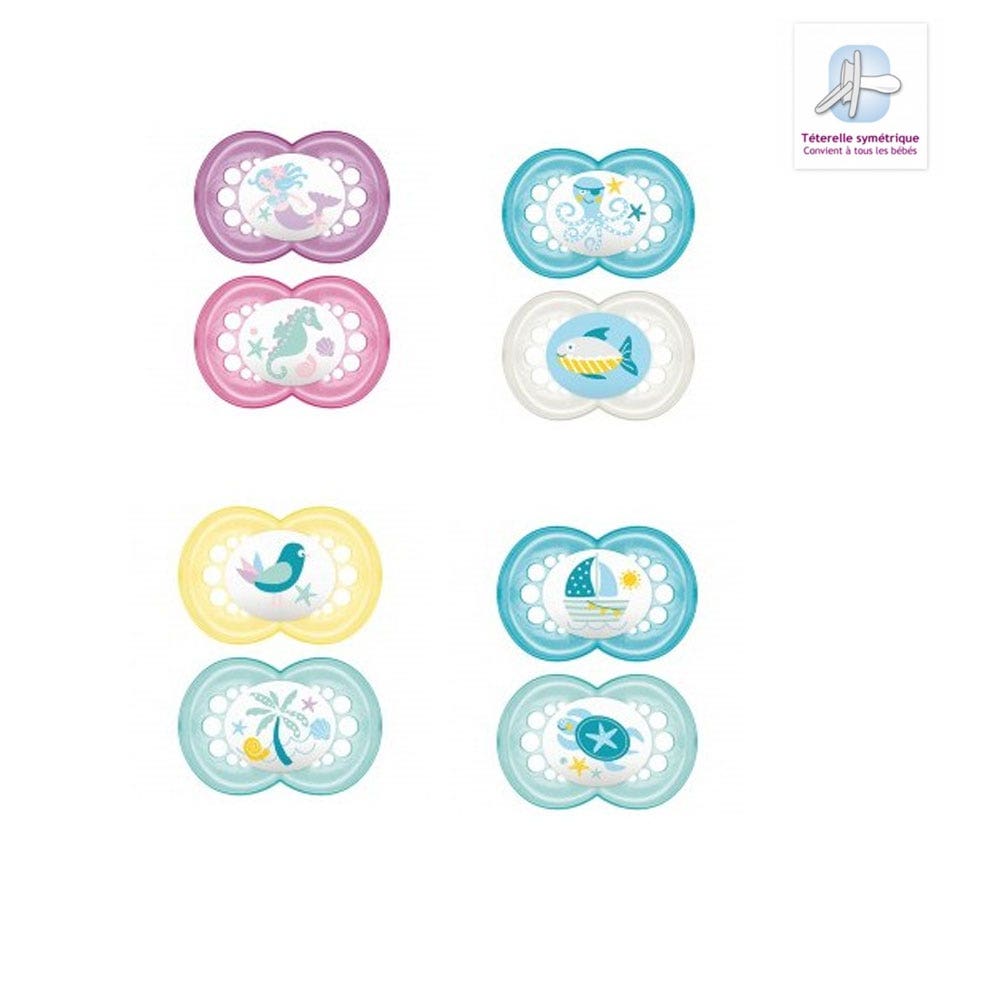 Mam Sucette Anatomical Silicone Pacifier Collection Soleil From Six ...