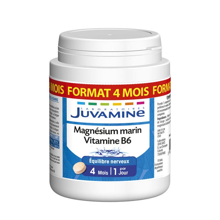 Marine Magnesium Vitamin B6 120 Tablets Juvamine