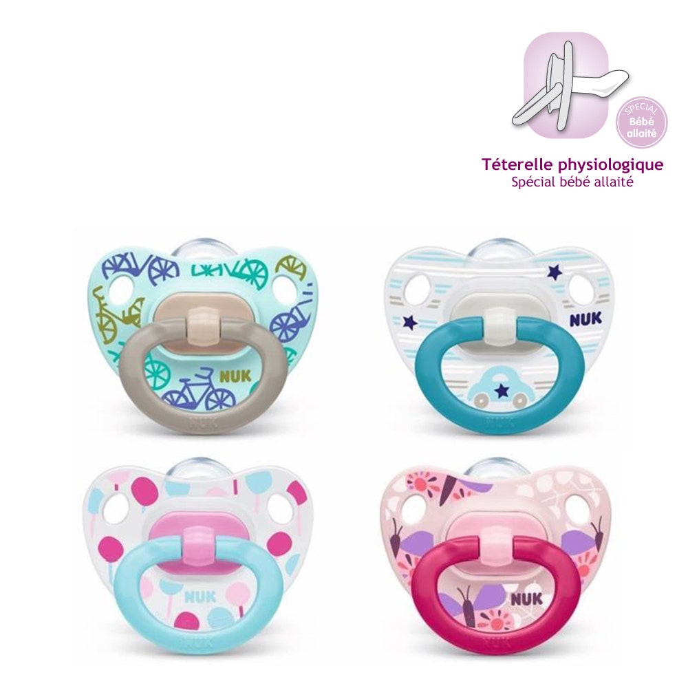 Nuk Classic+ Physiological Silicone Pacifiers Size 3 18 months and Plus X2