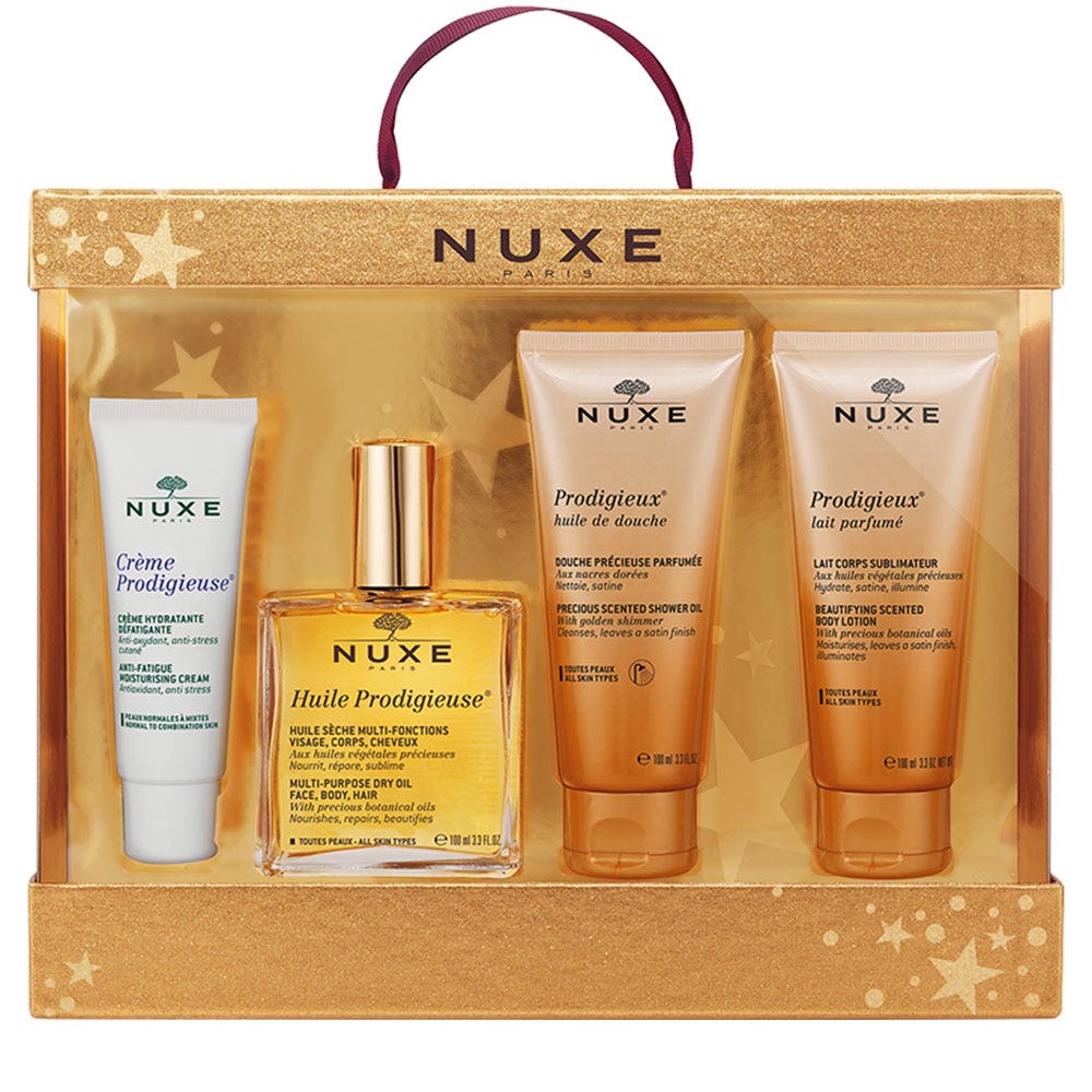 Nuxe Huile Prodigieuse Nuxe Coffret Huile Prodigieuse Valisette Cream Oil Shower Oil Milk