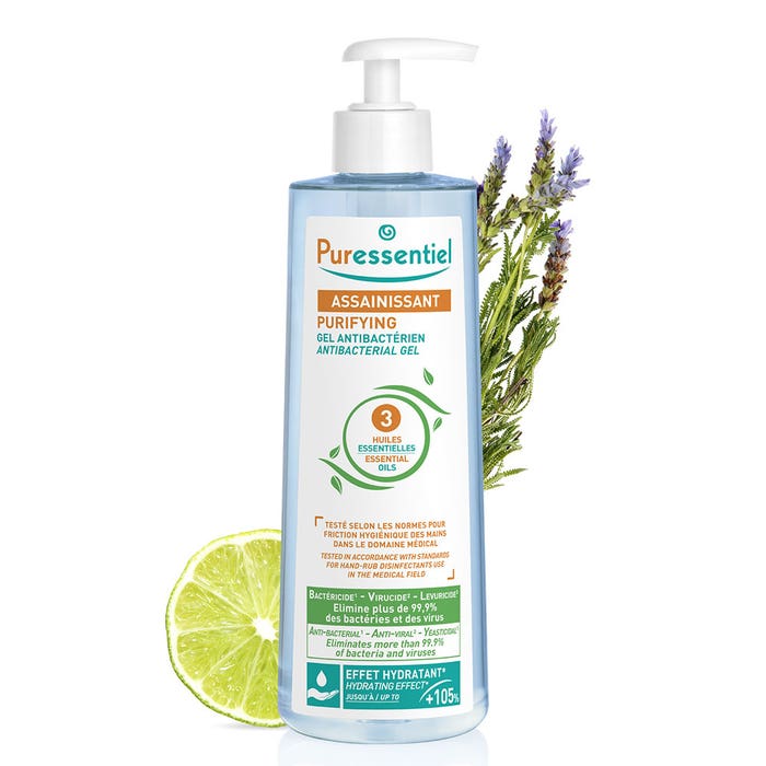 Anti-bacterial Gel with 3 Essential Oils 500ml 500ml Assainissant Puressentiel