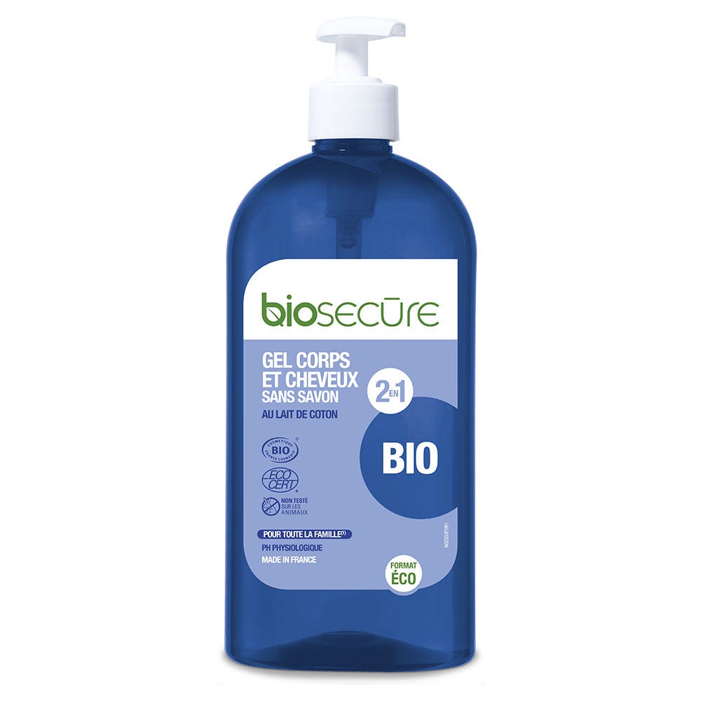 Bio Secure Organic Soap-Free Body & Hair Gel cotton milk 500ml
