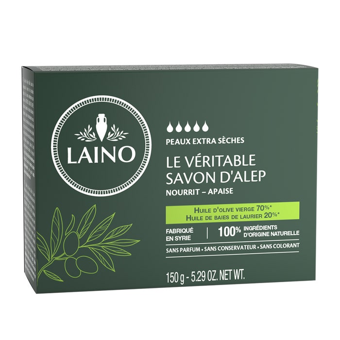 Genuine Aleppo Soap With Olive Oil For Extra Dry Skins 150g Laino