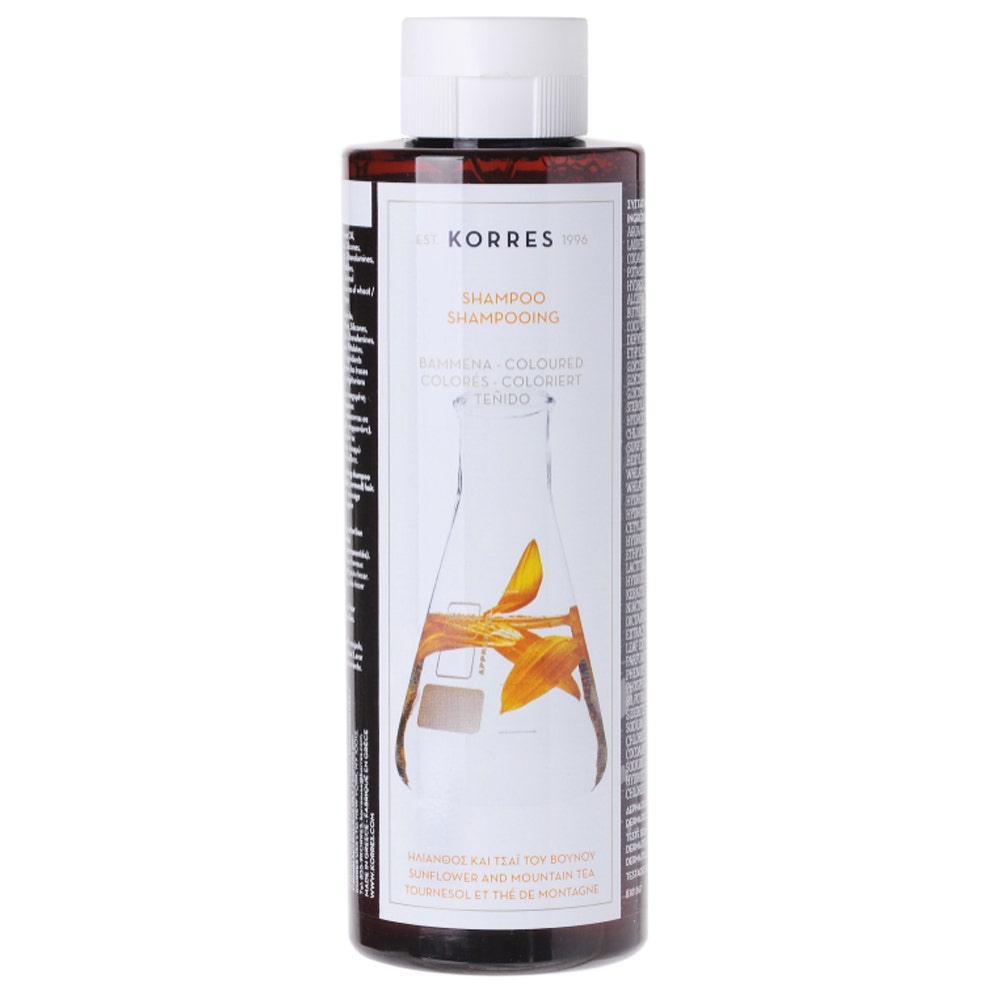 Korres Colour Treated Hair Shampoo Sunflower And Mountain Tea 250ml
