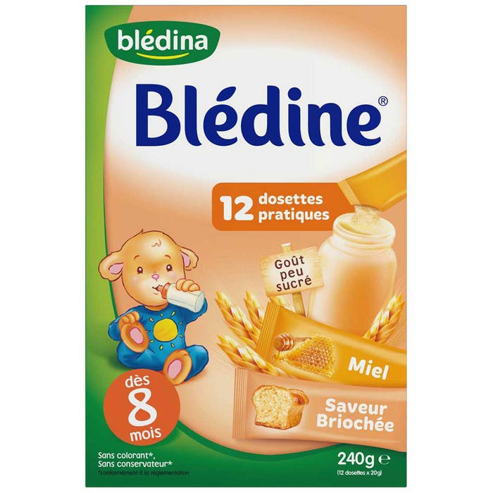 Blédina Bledine Cereals Honey And Brioche Flavour X 12 Sachets From 8 Months