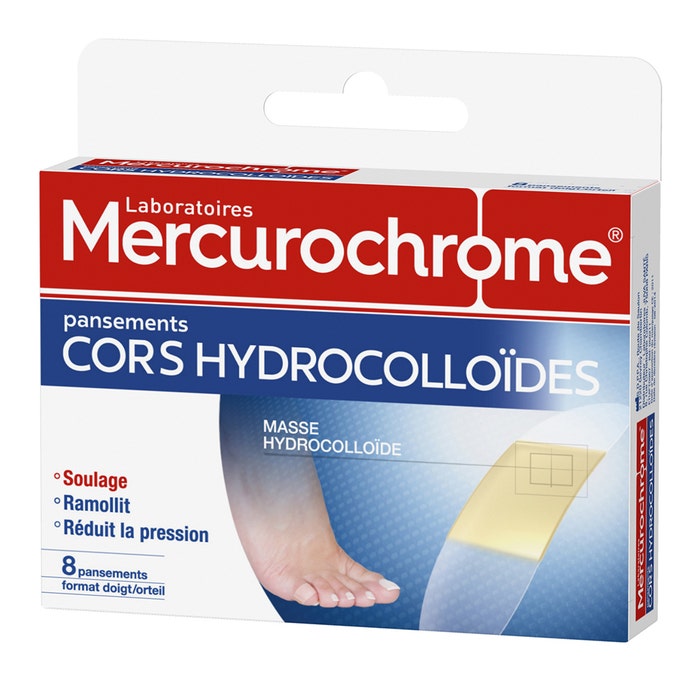Hydrocolloidal Bandages x 8 Toes & Fingers Calluses Mercurochrome
