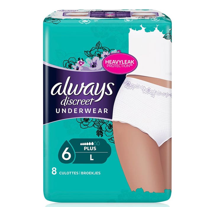 Always 8 X Size L Incontinence Protections