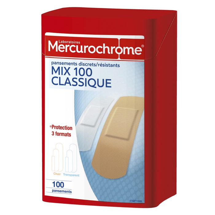 First Aid Multi-Purpose Plasters Box X100 Mercurochrome