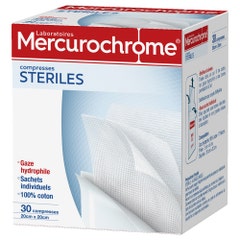 Mercurochrome Sterile Compresses 20cmx20cm X30