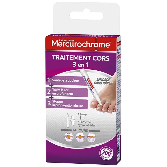 Mercurochrome 3-in-1 Callus Treatment Pen And 7 Plasters 4ml