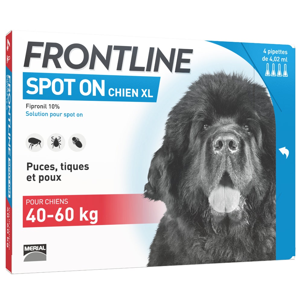Frontline Spot-on Dog 40- 4 Pipettes/ 4 Pipettes de 4,02ml