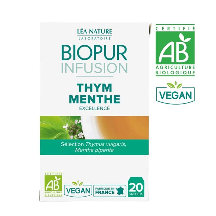 Organic Thyme And Mint Infusion X 20 Bags Biopur