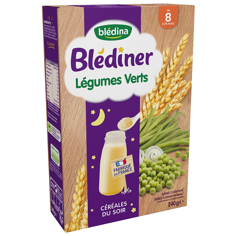 Gallia Blediner Evening Cereals With Green Vegetables From 8 Months 240g
