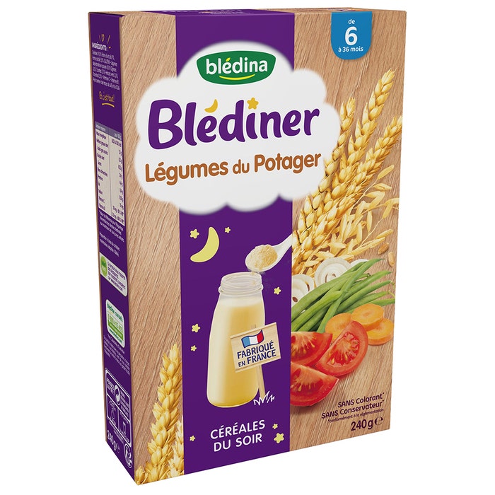 Blédina Blediner Evening Dish Cereals And Vegetables From 6 Months 240g