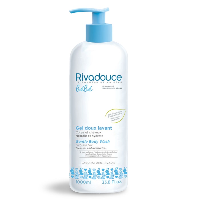 Baby Gentle Cleansing Gel Body And Hair 500ml Rivadouce