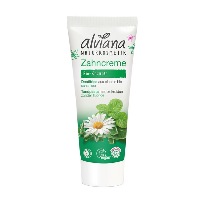 Fluoride Free Toothpaste With Organic Plants 75ml Dentifrice Alviana