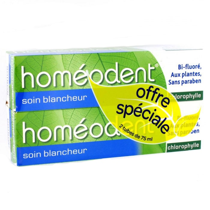 Boiron Homeodent Toothpaste Whitening Care Chlorophyll 2x75ml - Easypara