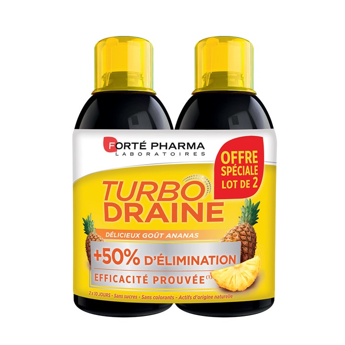 Forté Pharma Turbo Draine Goût Ananas 2X500ml
