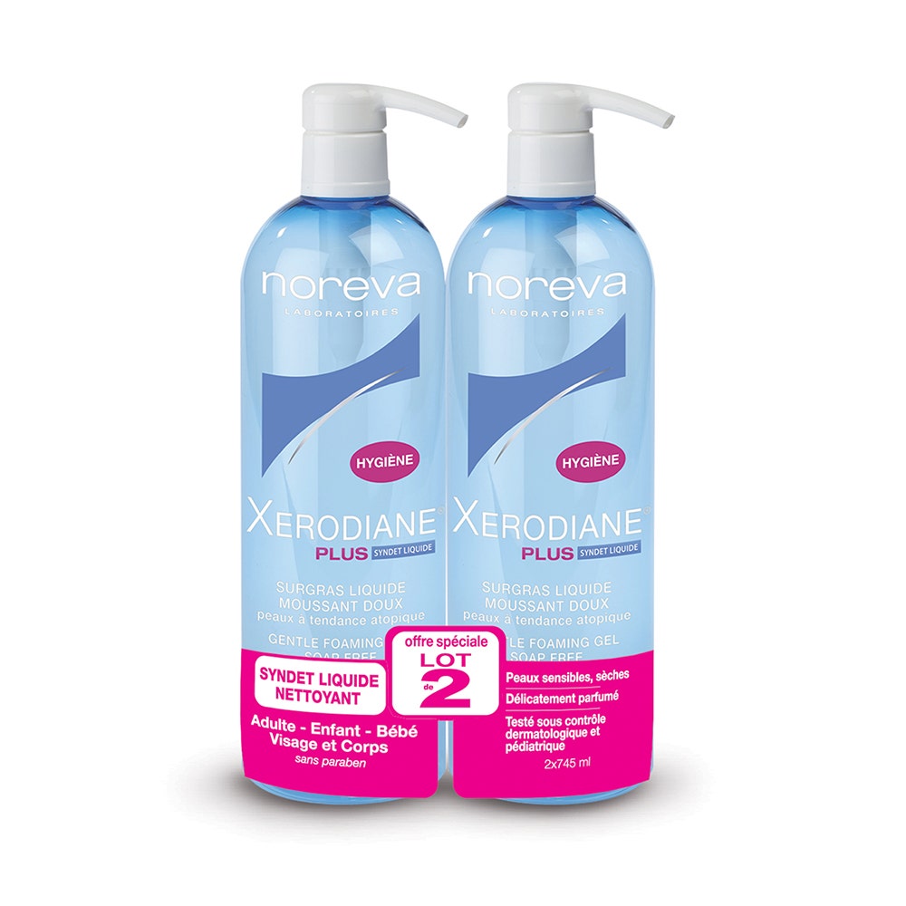 Noreva Xerodiane Plus Gentle Foaming Gel Lot 2x754 ml