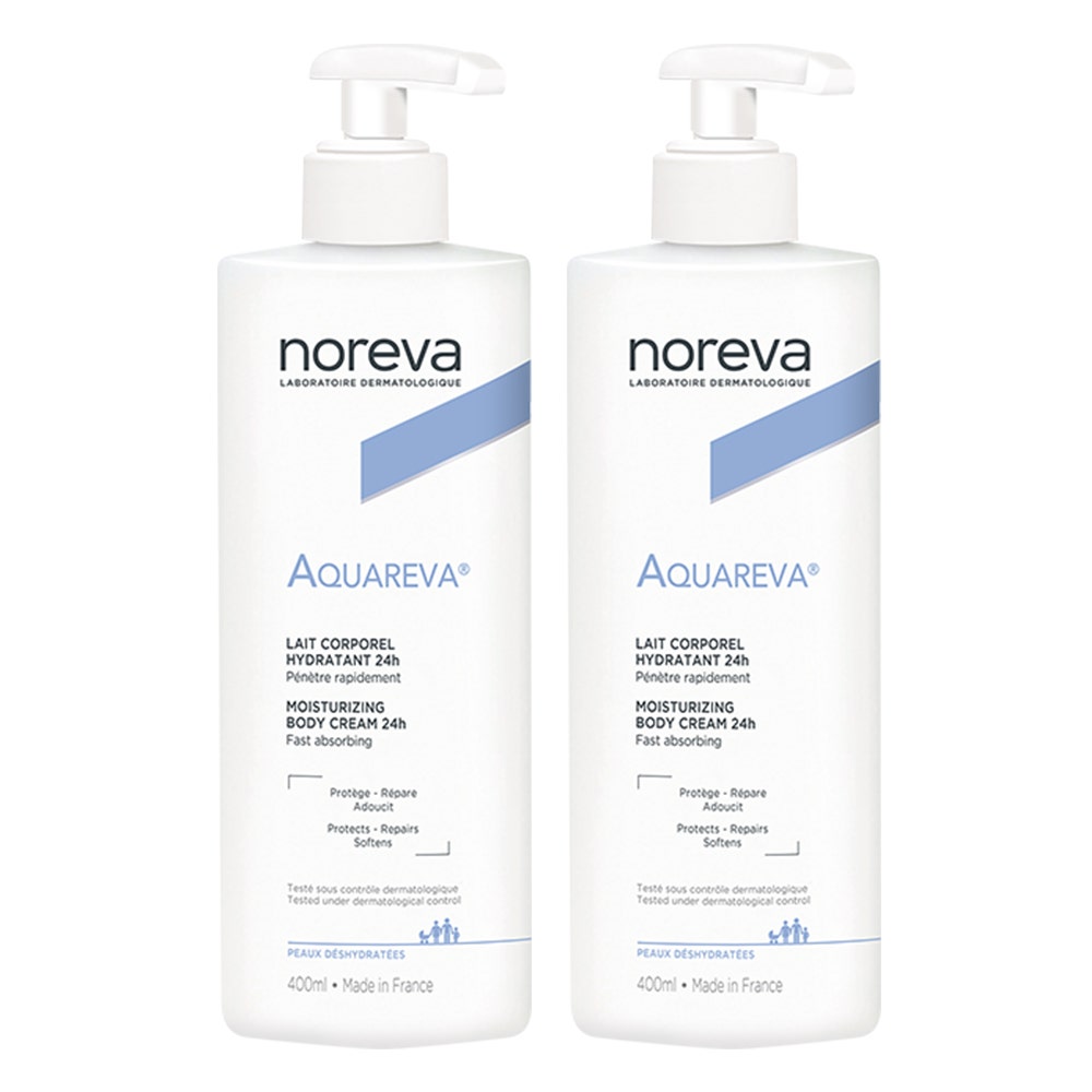 Noreva Aquareva 24 Hr Moisturizing Body Cream Dehydrated Skin 2x400 ml