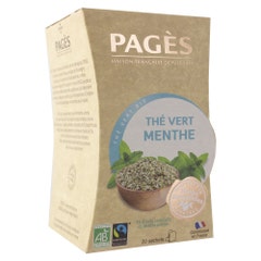 Pagès Organic Green Mint Tea 20 teabags