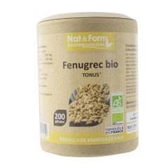 Nat&Form Organic Fenugreek 200 Capsules Sustainable Nat&form