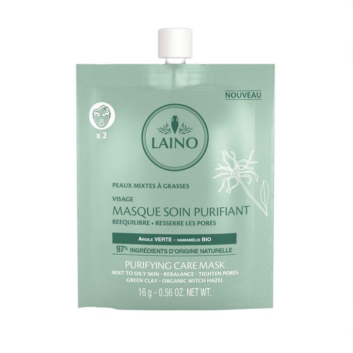 Laino Green Purifying Care Mask for Combination to Oily Skin Laino 16g