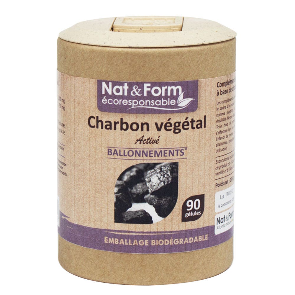 Nat&Form Activated Charcoal 840 mg Bloating Relief 45 capsules