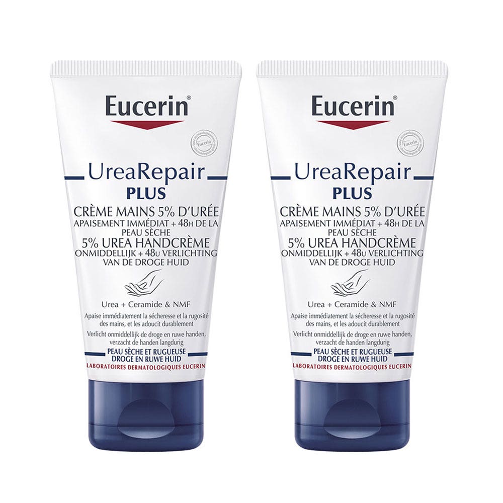Eucerin UreaRepair Plus Urea 5% hand cream Dry and Damaged Skin 2 x 75 ml