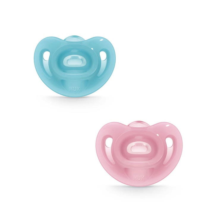 Nuk Sensitive Physiological Silicone Soothers 0-6 Months X2