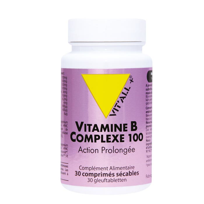 Vit'All+ Vitamin B Complexe 100 Action Prolonged 30 Tablets + 30 comprimés