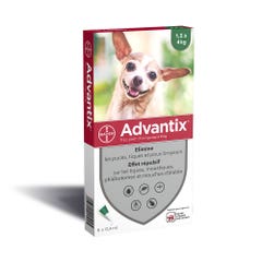 Advantix Advantix Very Small Dogs 1.5 - 6 Pipettes / 6 pipettes de 0,4ml