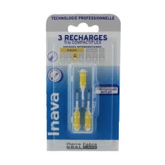 Inava Toothbrush Refills 1mm Yellow X3