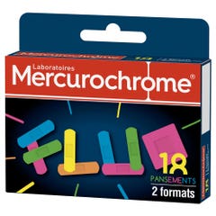 Mercurochrome Fluo Plasters 2 Sizes 2 Formats x 18