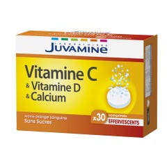 Juvamine Fizz Vitamin C + D & Calcium 30 Effervescent Tablets