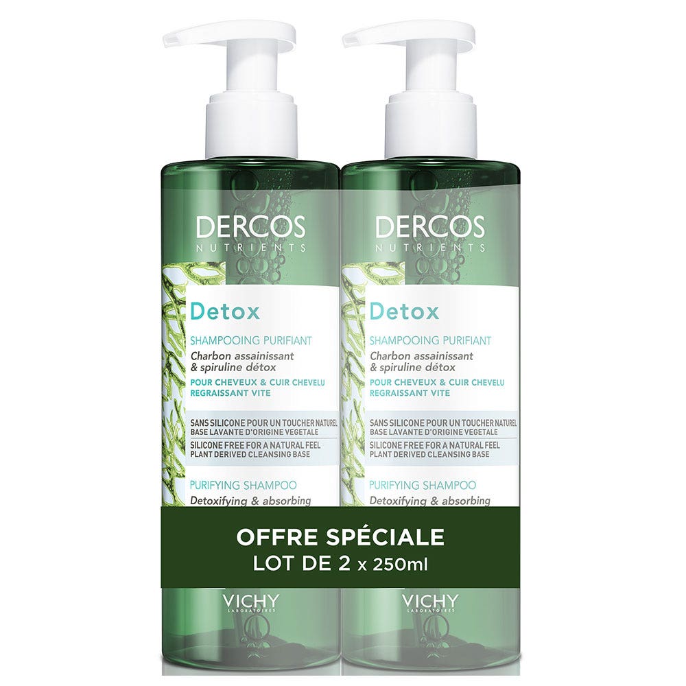 Vichy Purifying Shampoo Detox Nutrients 2x250ml