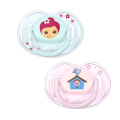 Avent Classique Orthodontic Pacifiers X 2 Feerie Collection 0-6 Months