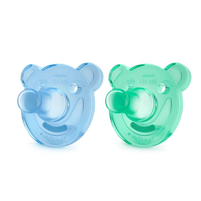 Orthodontic Pacifiers X 2 Silicone 0-3 Months Smoothie Avent