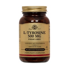 Solgar L-tyrosine 50 Vegi Caps Tyrosine 500mg Vitalité Acide aminé 500mg