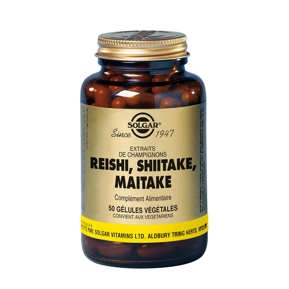 Solgar Reishi Shiitake Maitake 50 Vegicaps Système immunitaire 50 gélules végétales