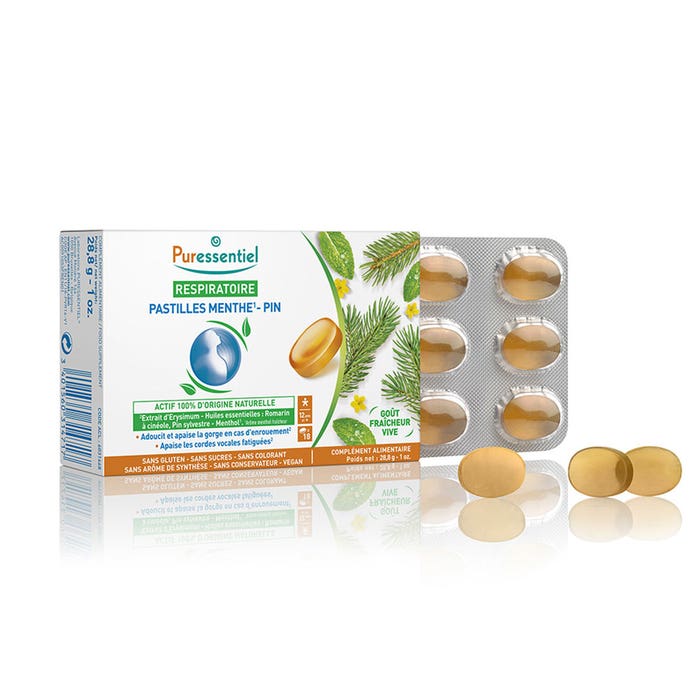 Puressentiel Respiratoire Throat Lozenges Mint Pine Flavour X18 Respiratoire