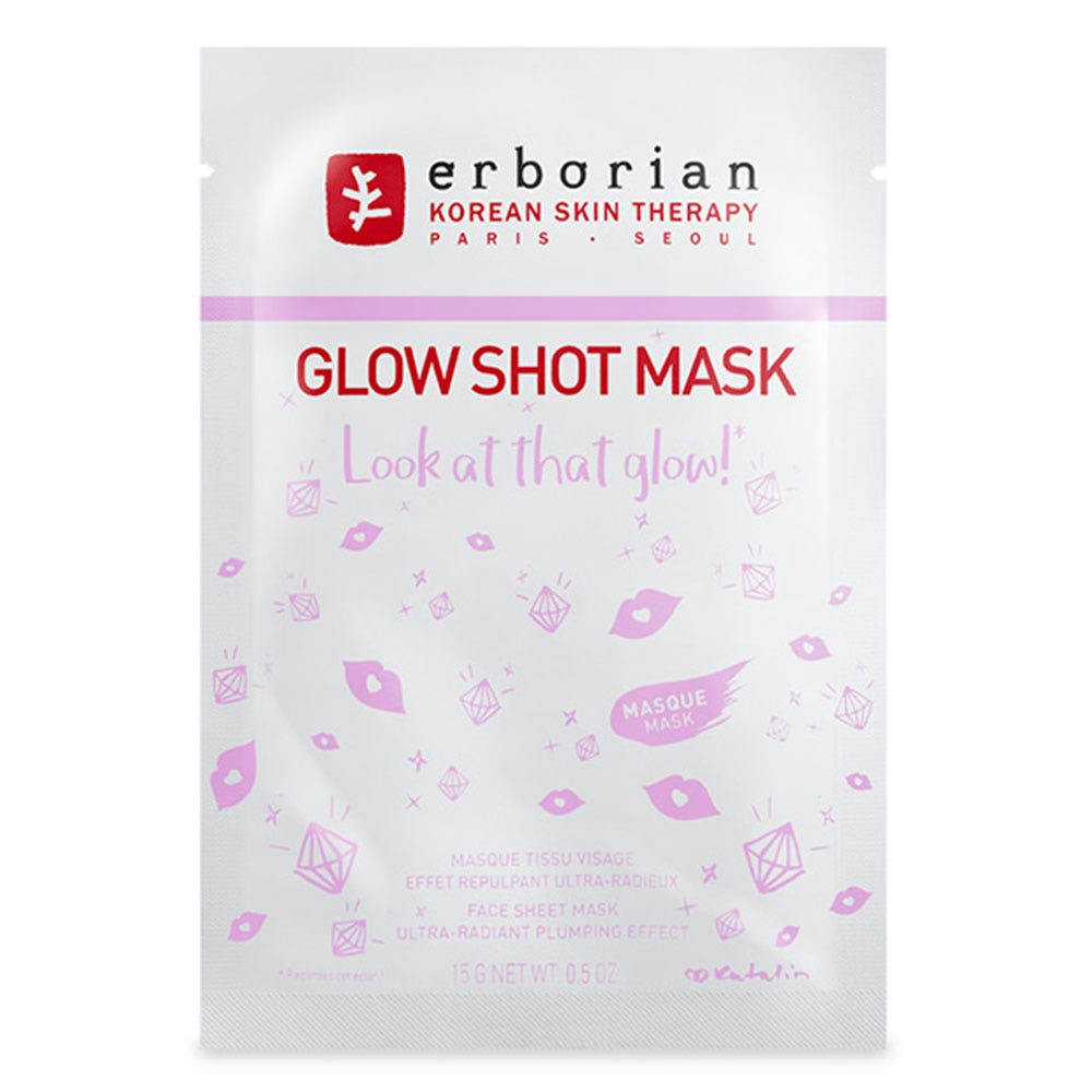 Erborian Glow Shot Mask Face Sheet Mask Ultra Radiant Plumping Effect 15g