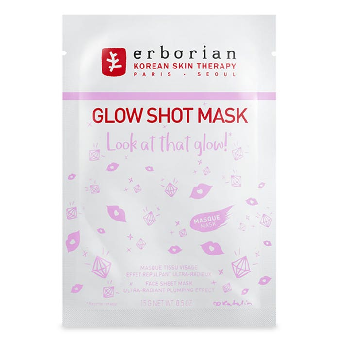 Glow Shot Mask Face Sheet Mask Ultra Radiant Plumping Effect 15g Erborian