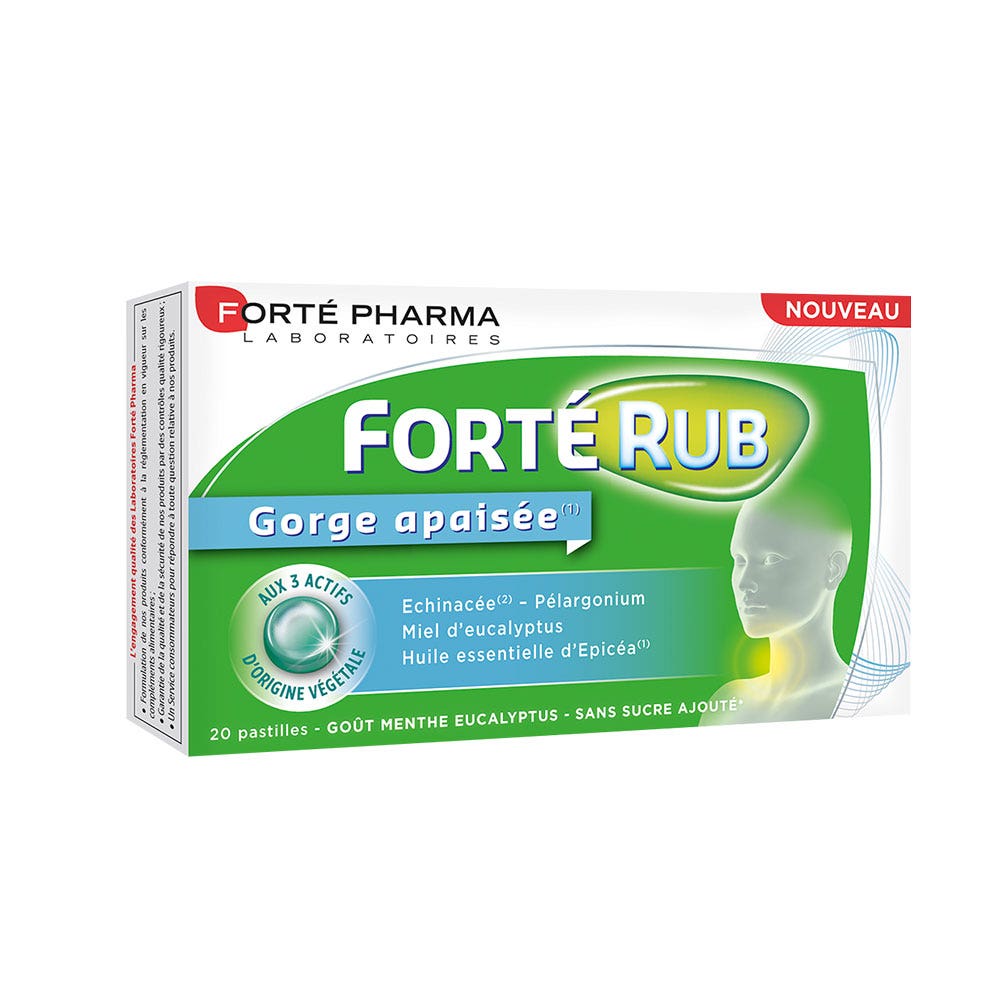 Forté Pharma Soothed Throat Forterub Mint Taste x20