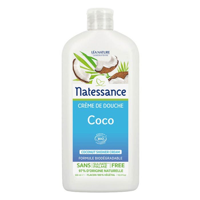 Organic Shower Cream Coconut 250ml Coco Natessance